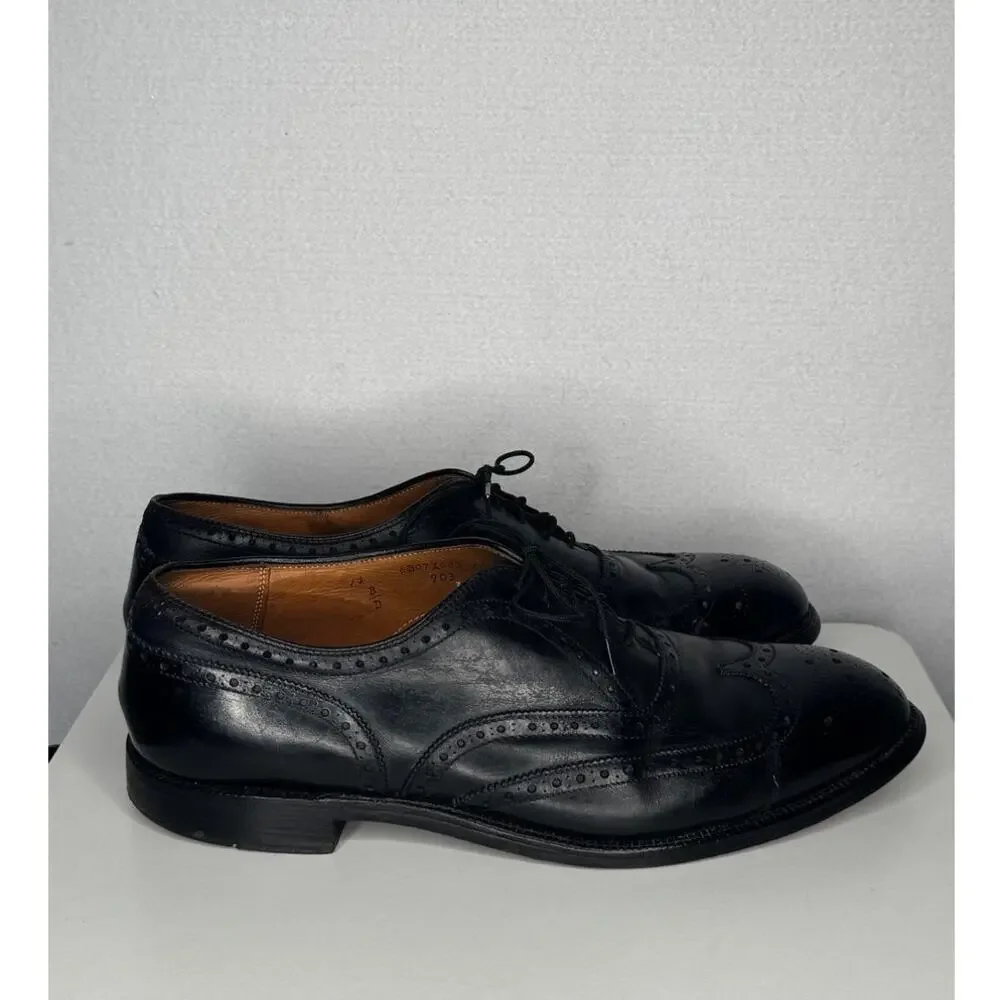 Alden England Black Leather Wingtip Brogue Shoes 12D Vintage
